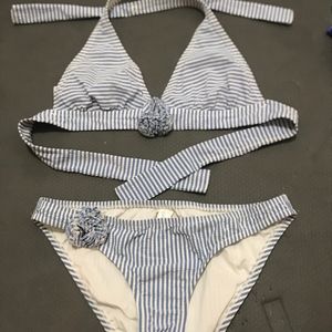 J Crew Seersucker Swimsuit